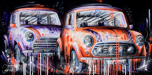 Kiss Chase VI by Samantha Ellis - Original Painting on Box Canvas